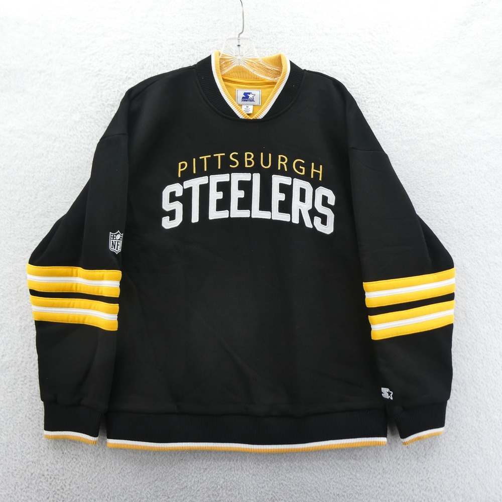 Starter‎ Sweatshirt Women Medium Pittsburgh Steelers Black Vintage Y2k Pullover